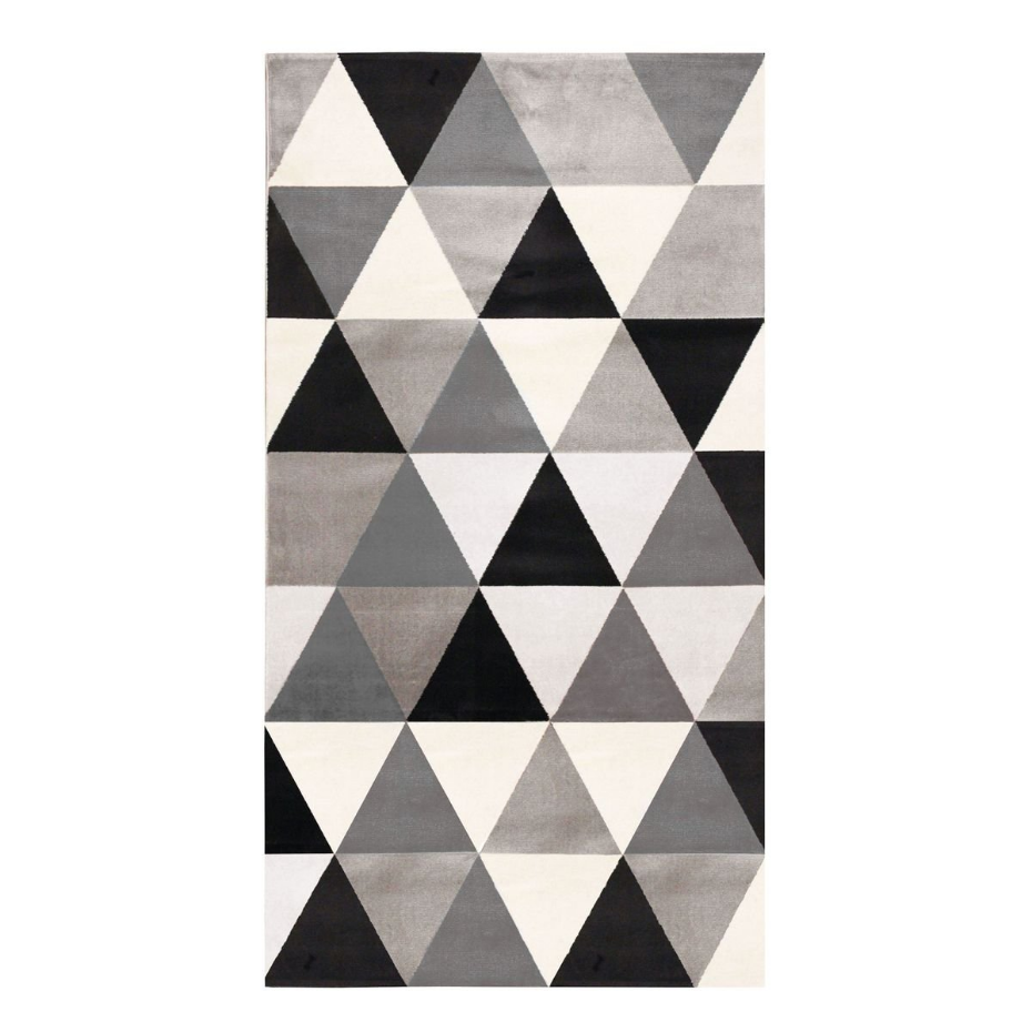 Tapis salon toucher laineux motif triangles  GEO SCANDI