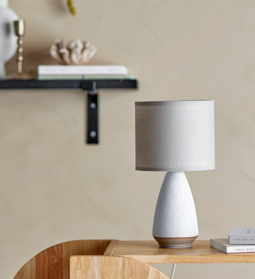 Lampe De Table En Grès - Paprica - Blanc