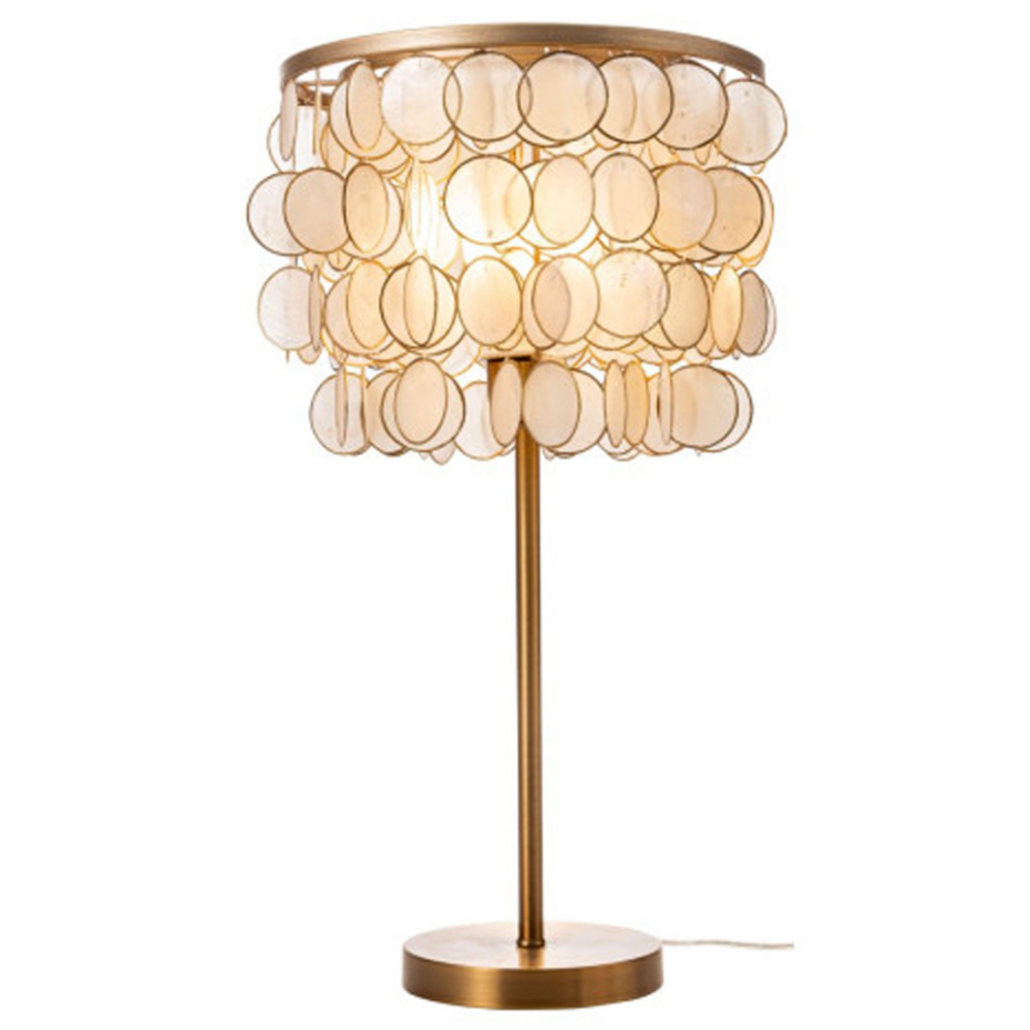 Lampe à poser en Métal Doré et nacre 30x30x56cm