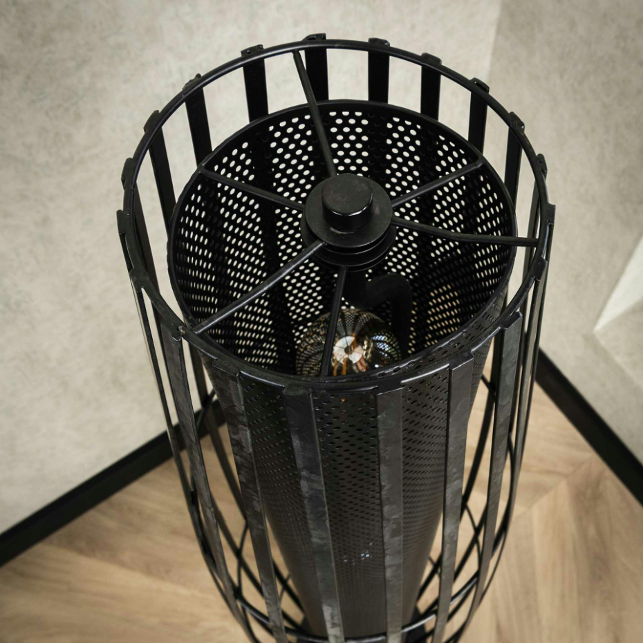 Lampadaire design avec cylindre en métal perforé 120 cm RALF