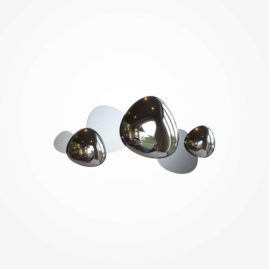 Applique murale moderne LED galets métal ELY