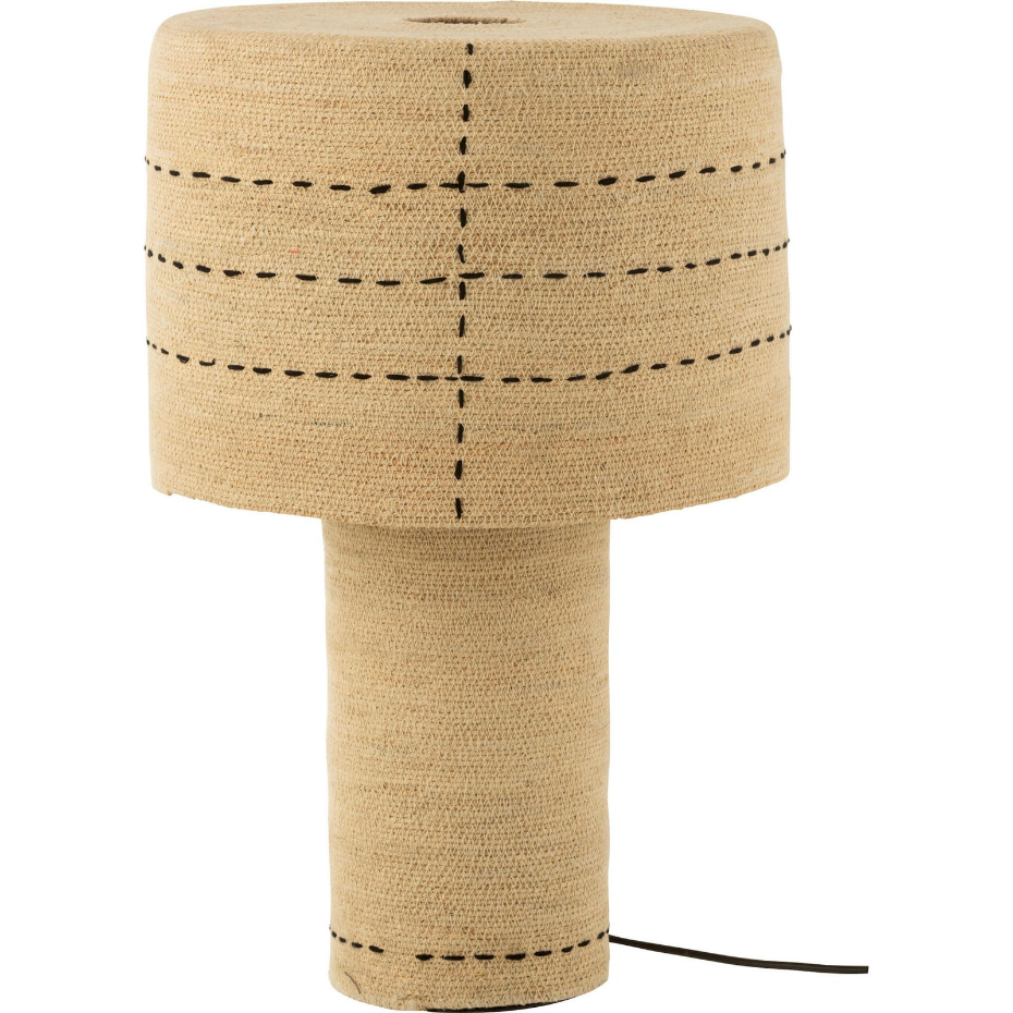 Lampe en bambou rond motif lignes et points