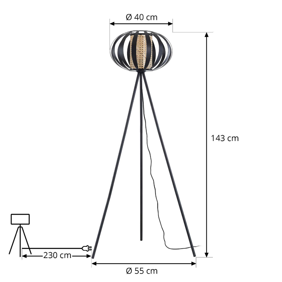 Lampadaire en métal traditionnel, Tamira