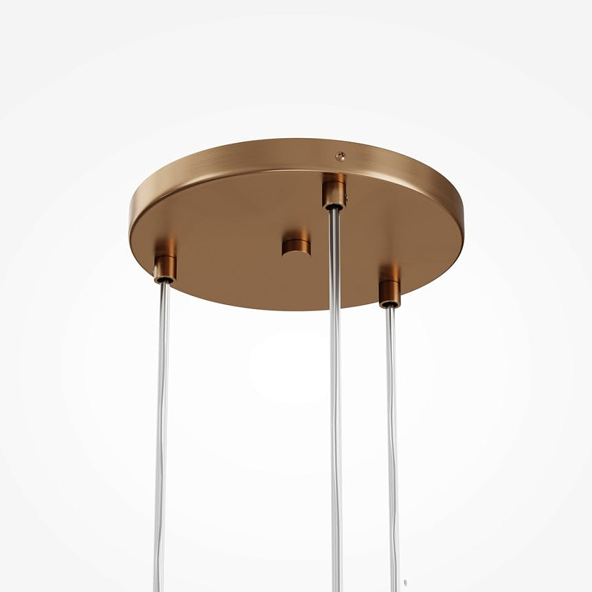 Suspension moderne verre & or - 3 globes en grappe DELTONA