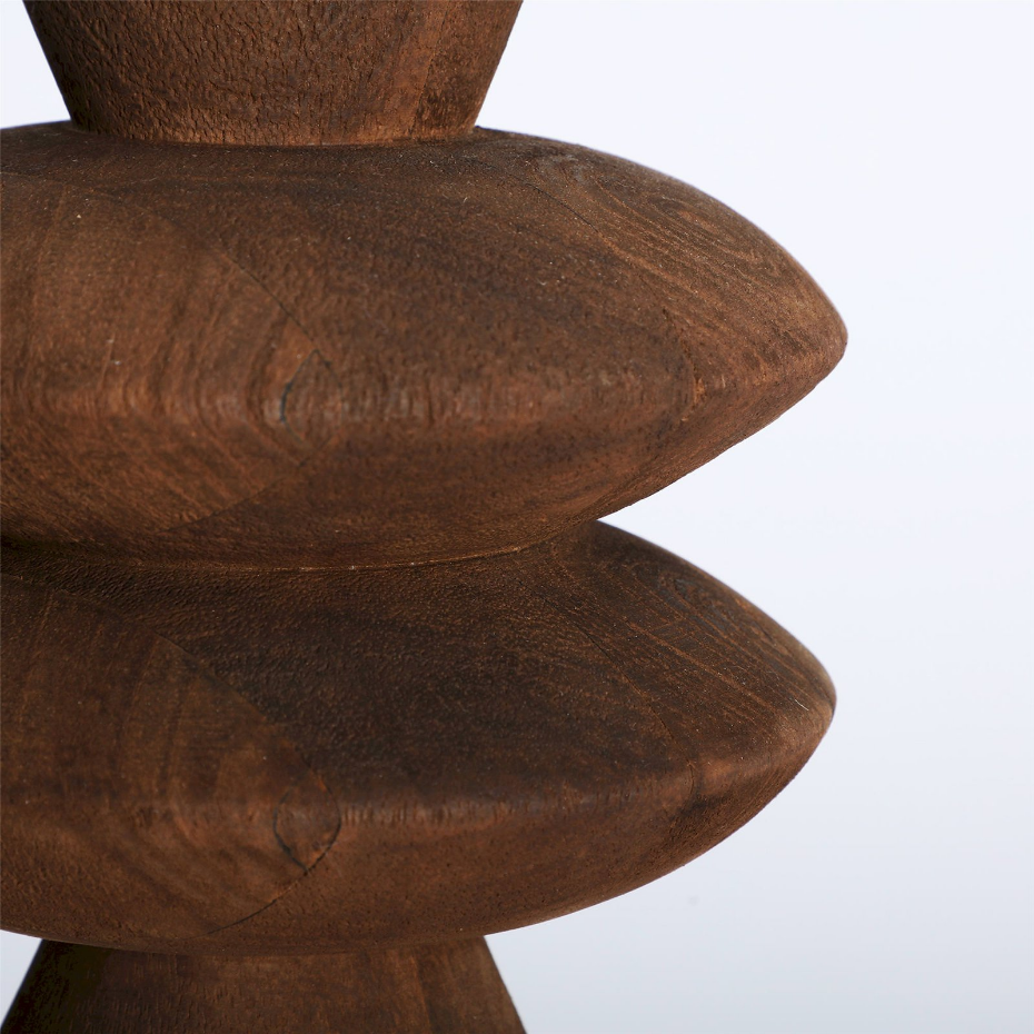 Lampe de table en bois de manguier et lin