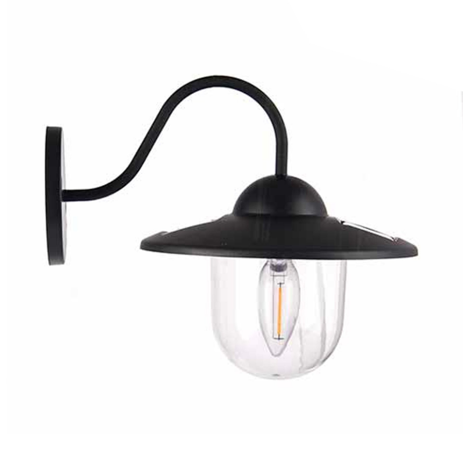 Lampe solaire murale en plastique noir