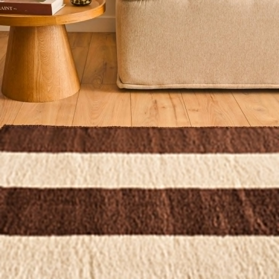 Tapis bicolore à rayures GROOVY