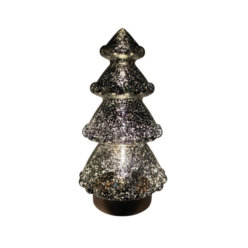 Lampe de table à piles Sapin vert et or