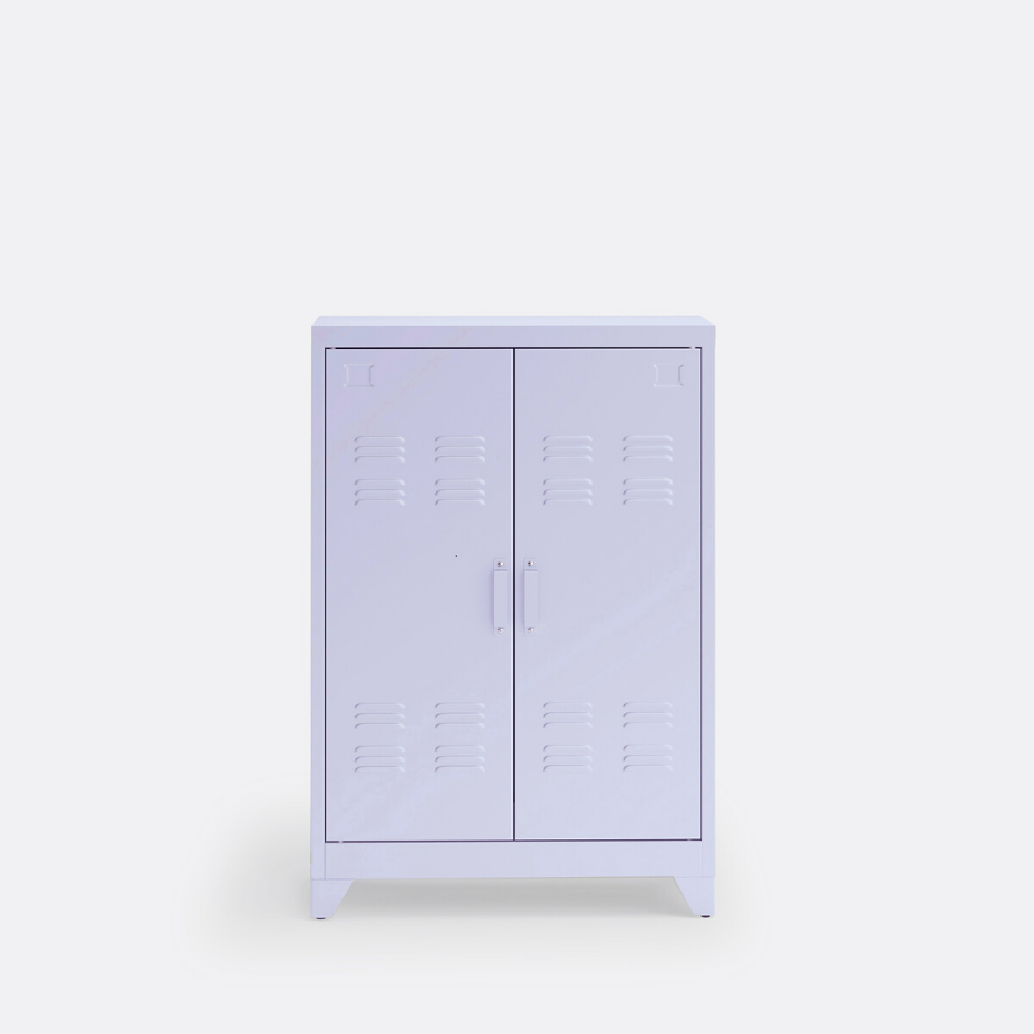 Armoire basse 2 portes en métal acier, Hiba
