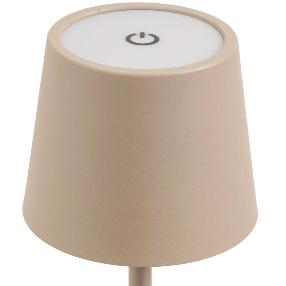 Lampe à poser en métal beige LED sans fil 9x9x27cm