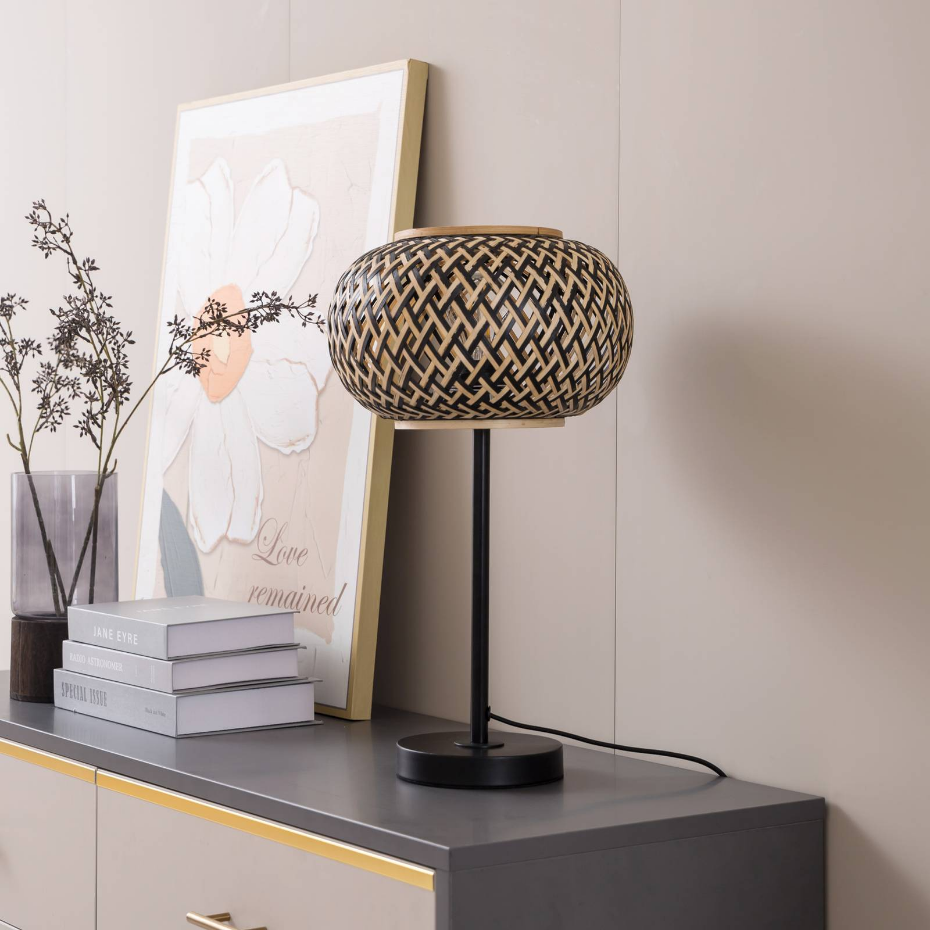 Lampe à poser en bois traditionnelle, Nerys