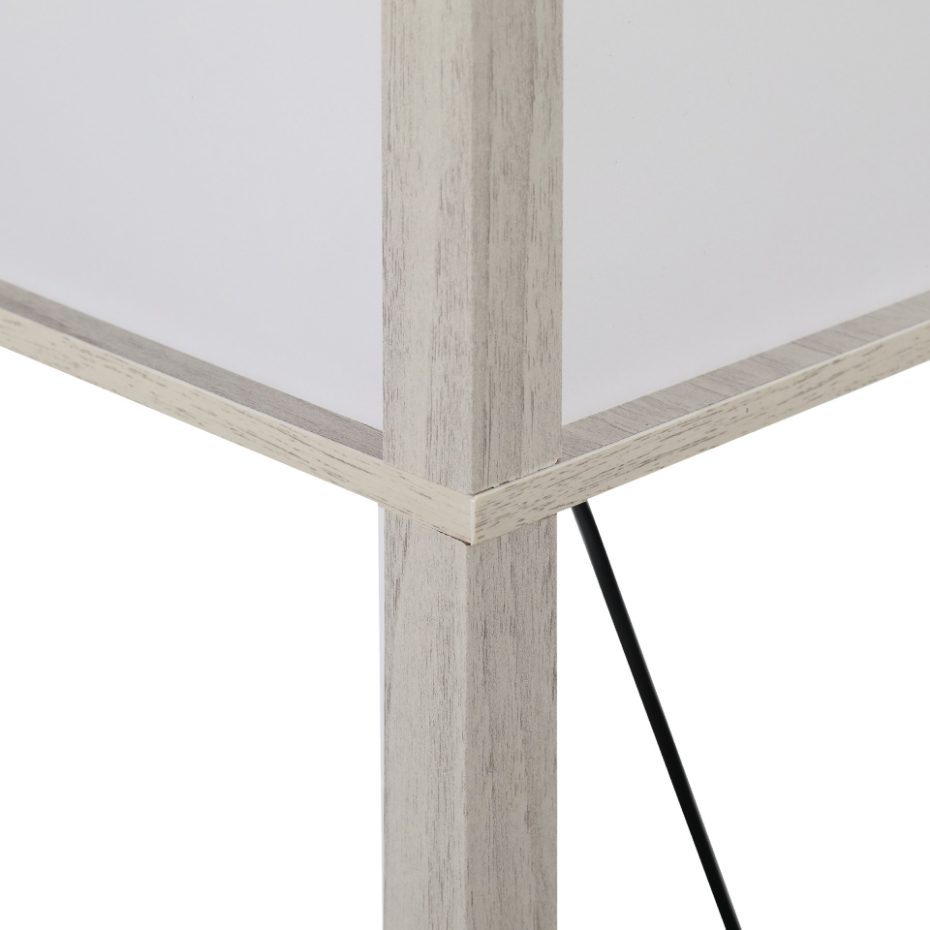 Lampadaire étagères 3 niveaux aspect bois