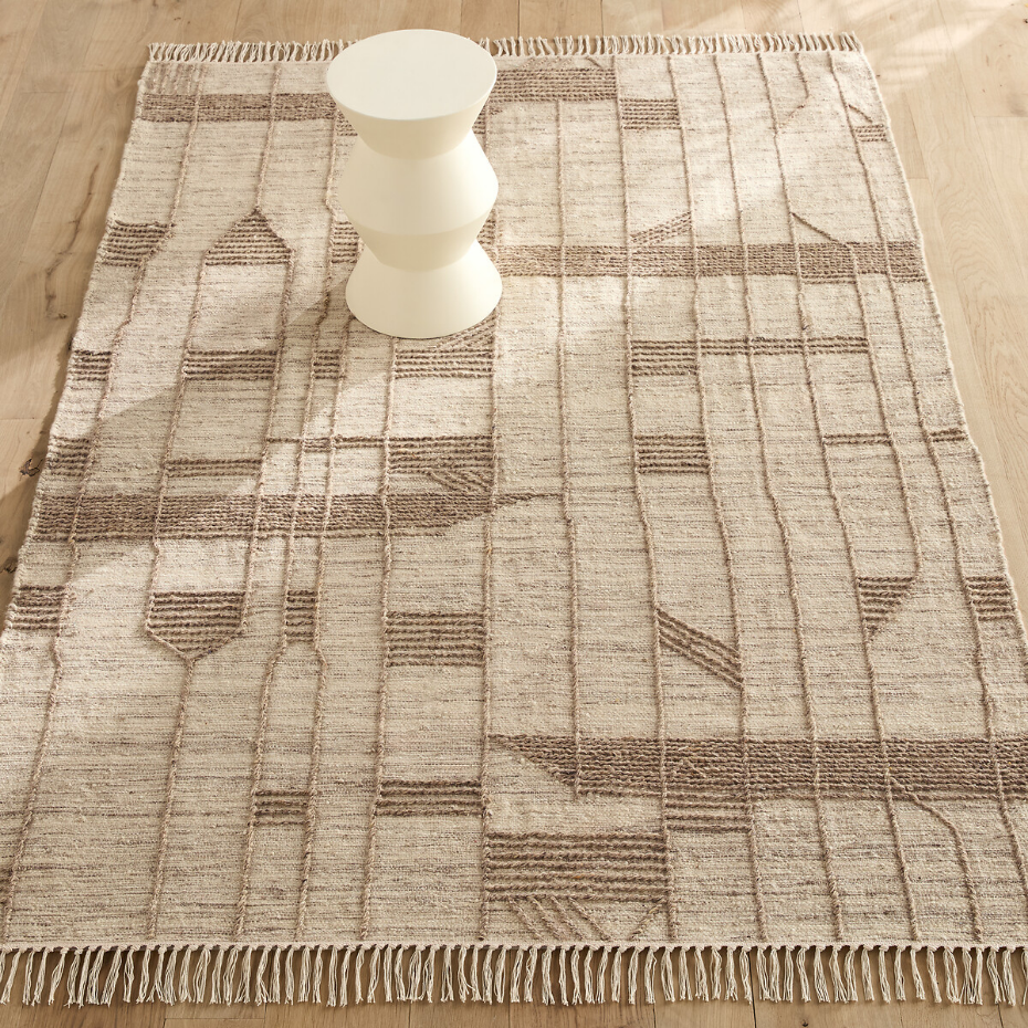 Tapis tissé main, en laine et coton, Baatha