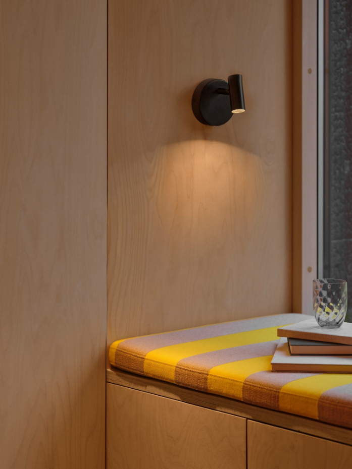 Applique murale Omari Round  Métal Noir ,  H. 12 - IP20 - LEDModule /  Nordlux Intérieur