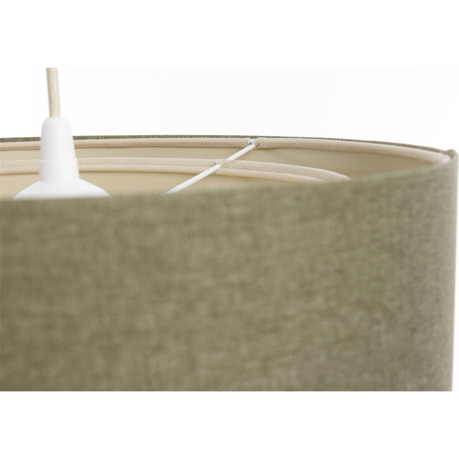 Suspension ronde en tissu et rotin Boho Elegant