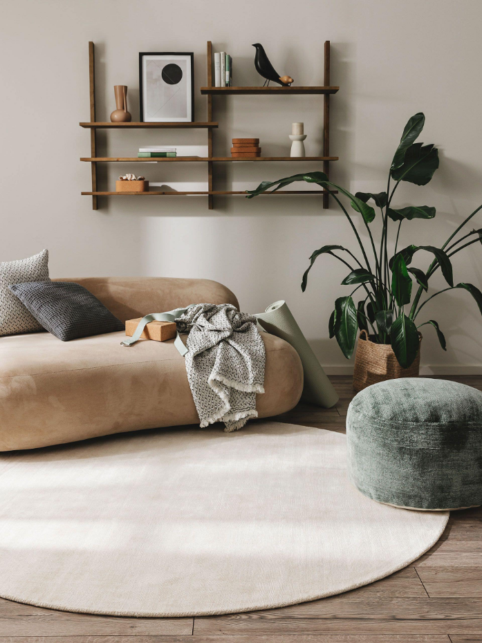 Tapis rond en viscose tissé main NOVA