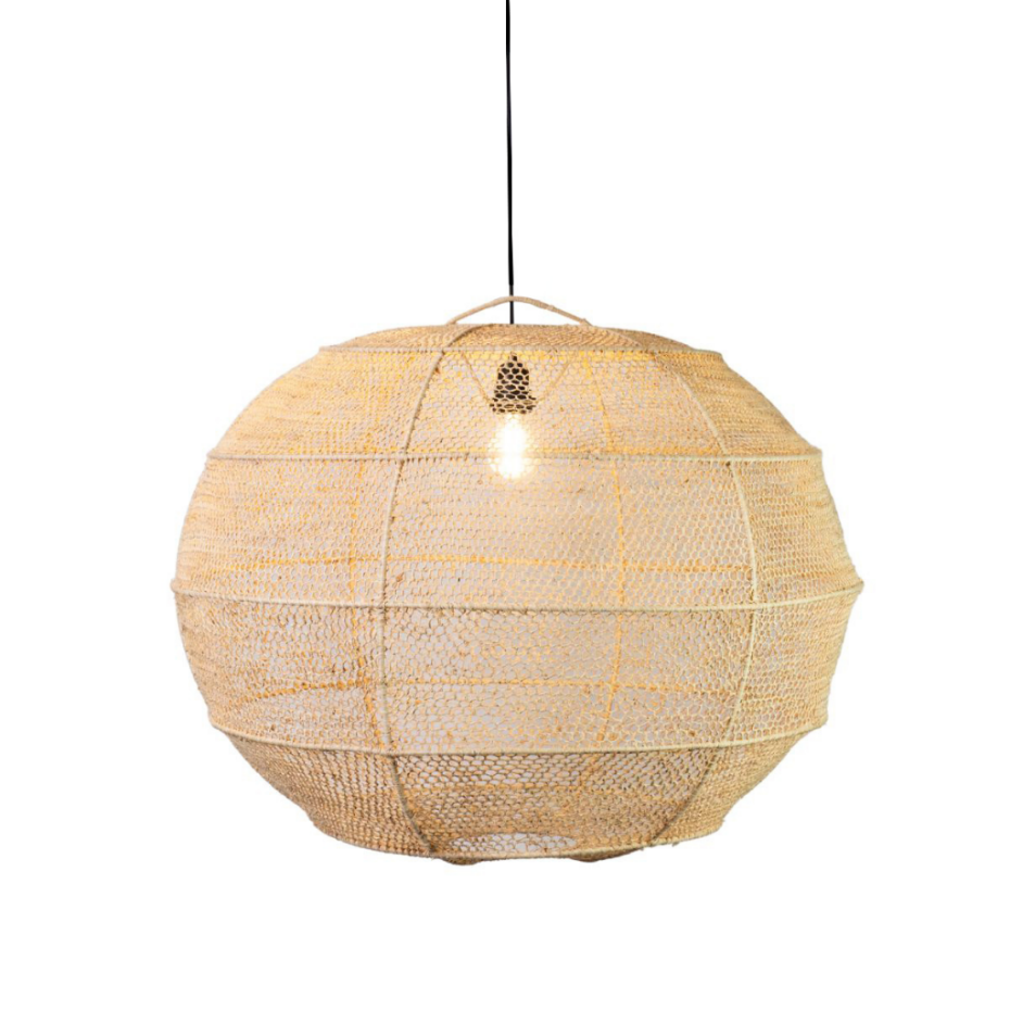 Grande suspension ronde en raphia GLOBE