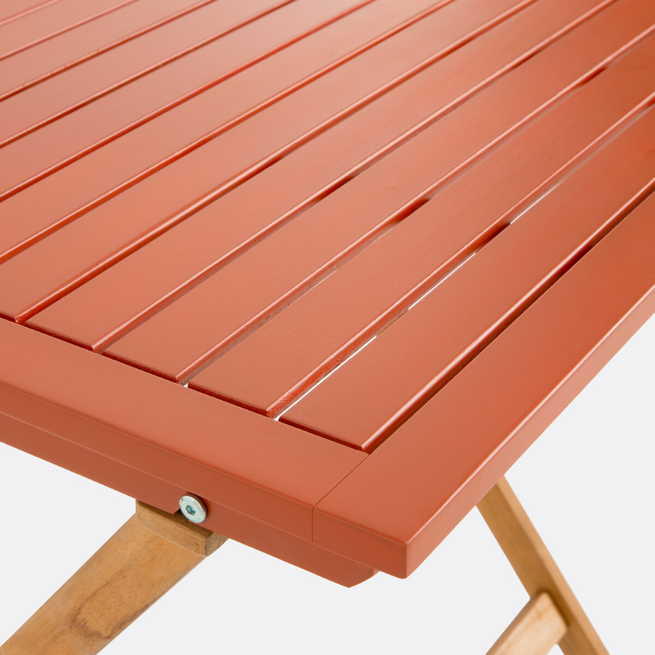 Ensemble de jardin pliable, 3 pièces, en acacia, DUDENA