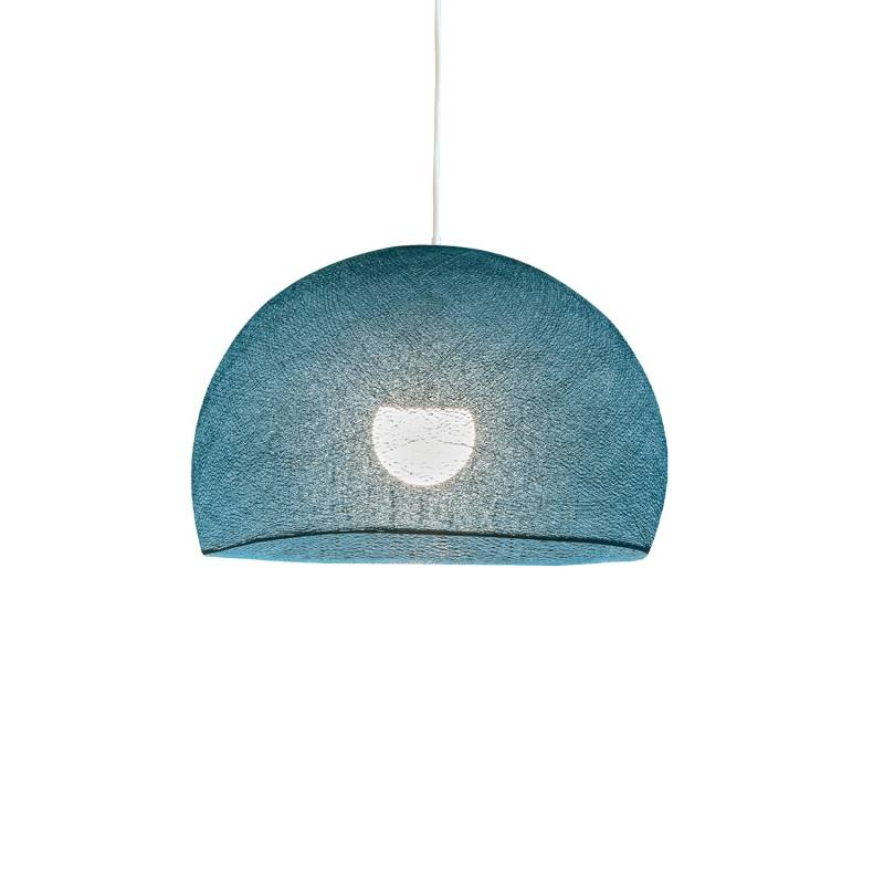 Abat-jour coupole vert de gris 50 et sa suspension simple