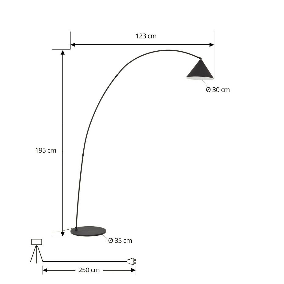 Lampadaire en métal moderne, Triangolo