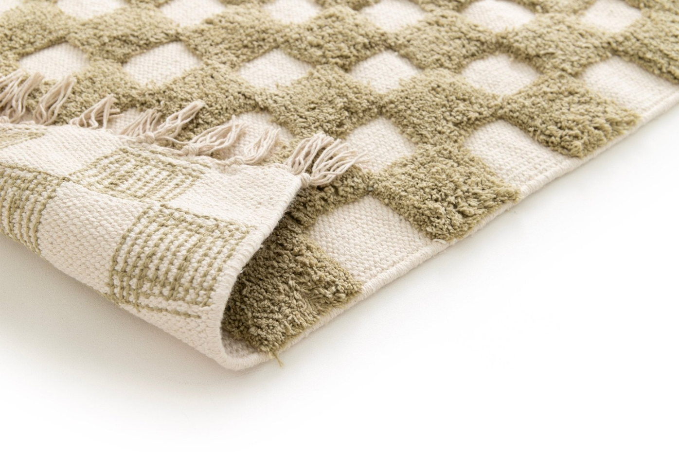 Tapis enfant à carreaux 100% coton MAEL