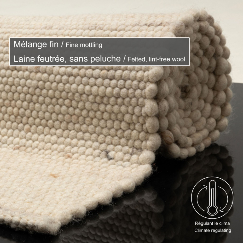 Tapis réversible en laine foulée tissé à la main aux couleurs vives - Alpen