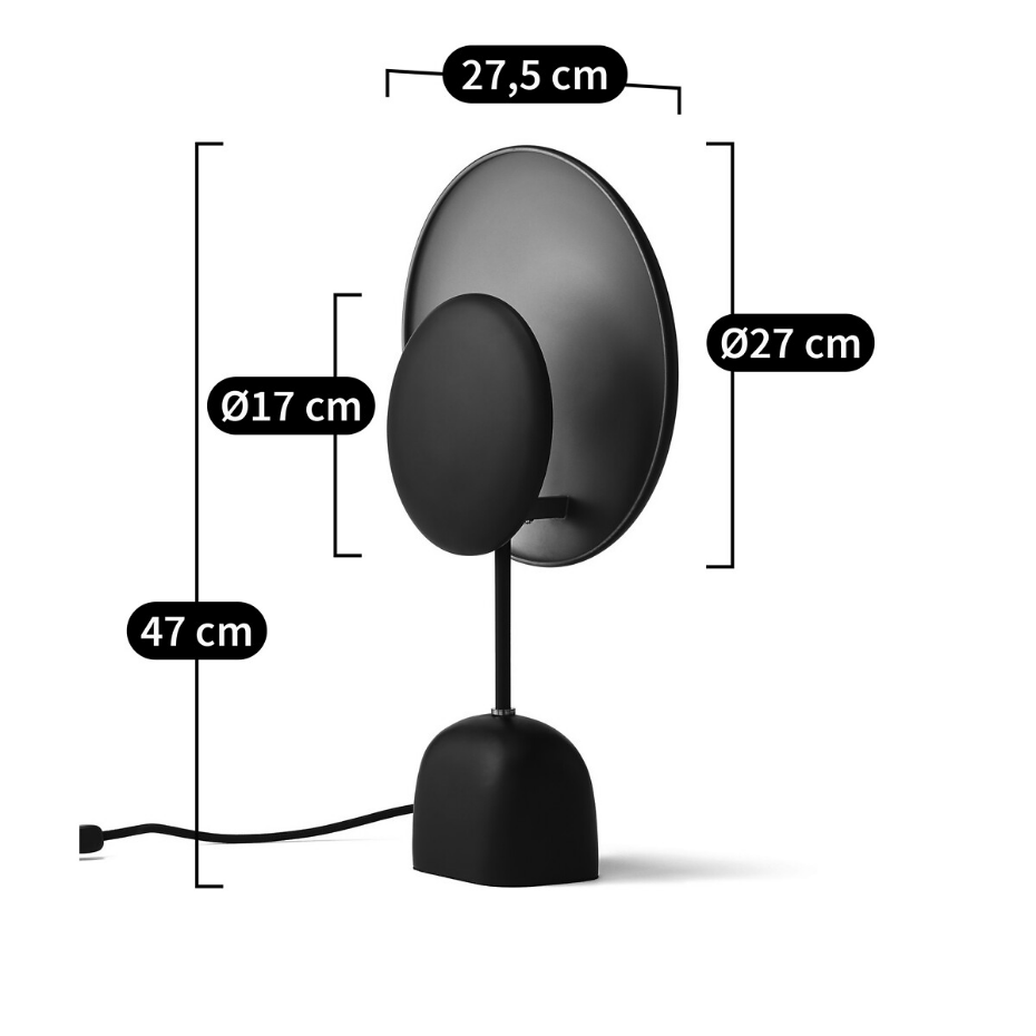 Lampe à poser, métal noir et moka, Naton