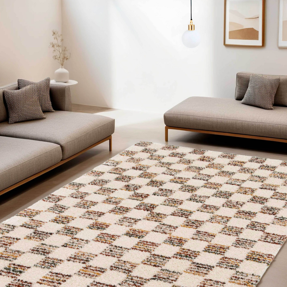 Tapis shaggy rectangulaire en polypropylène, CANDY