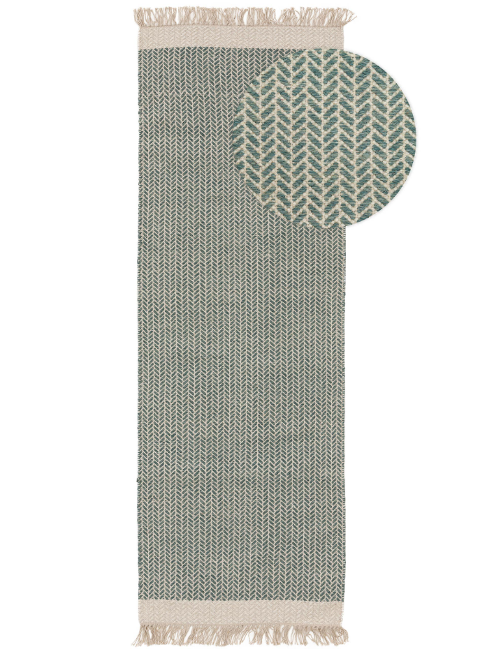 Tapis de couloir en laine tissé main KIM