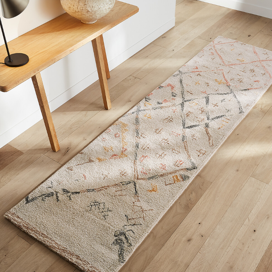 Tapis de couloir épais laine, tufté main, Ashwin