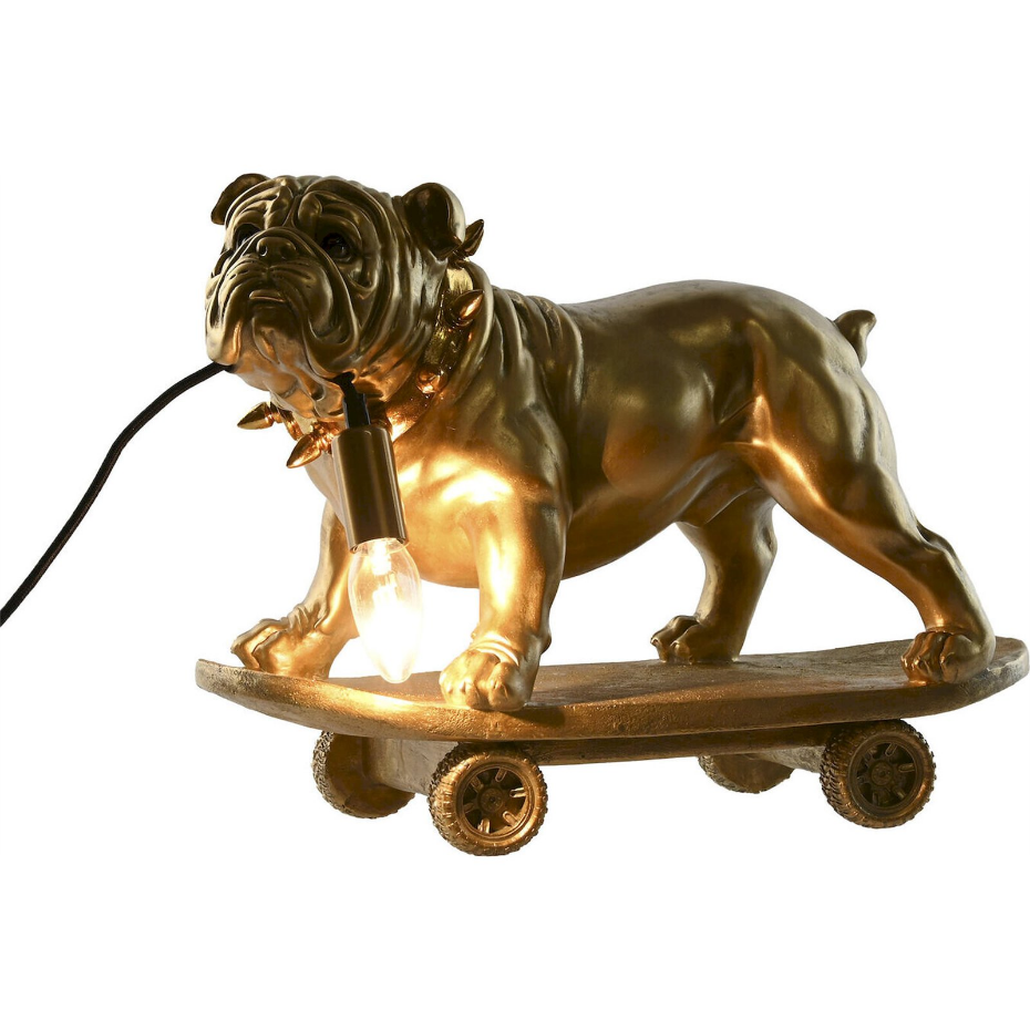 Lampe de table bulldog en résine Glam