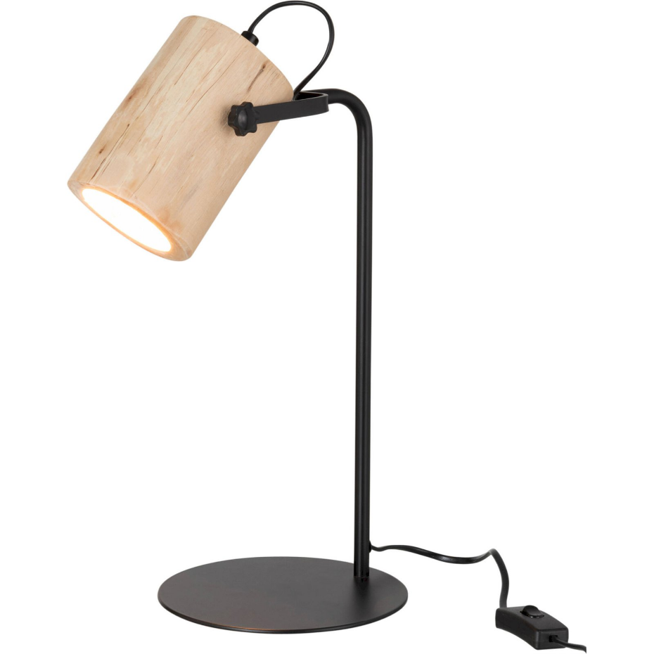 Lampe de bureau en bois forme ronde