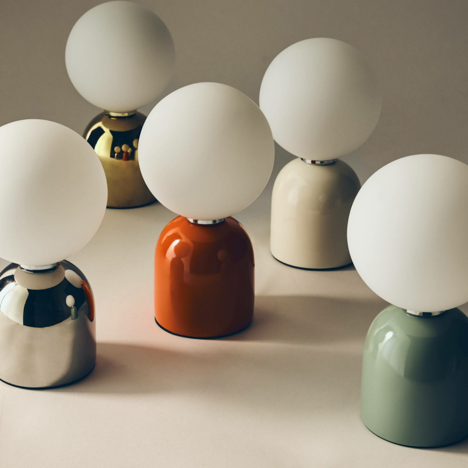 Lampe boule, 12xH22cm, en métal