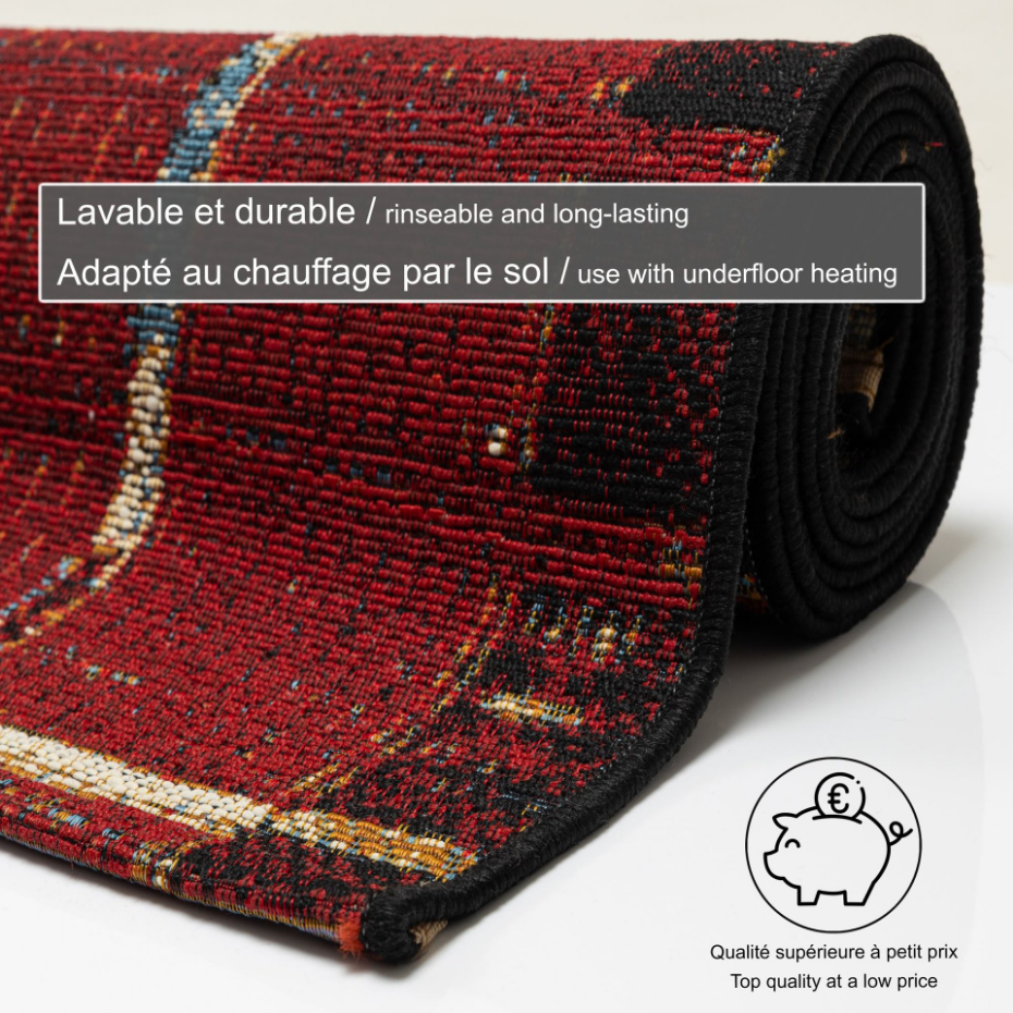 Tapis d'extérieur tissé plat à motifs géométriques - Aurora