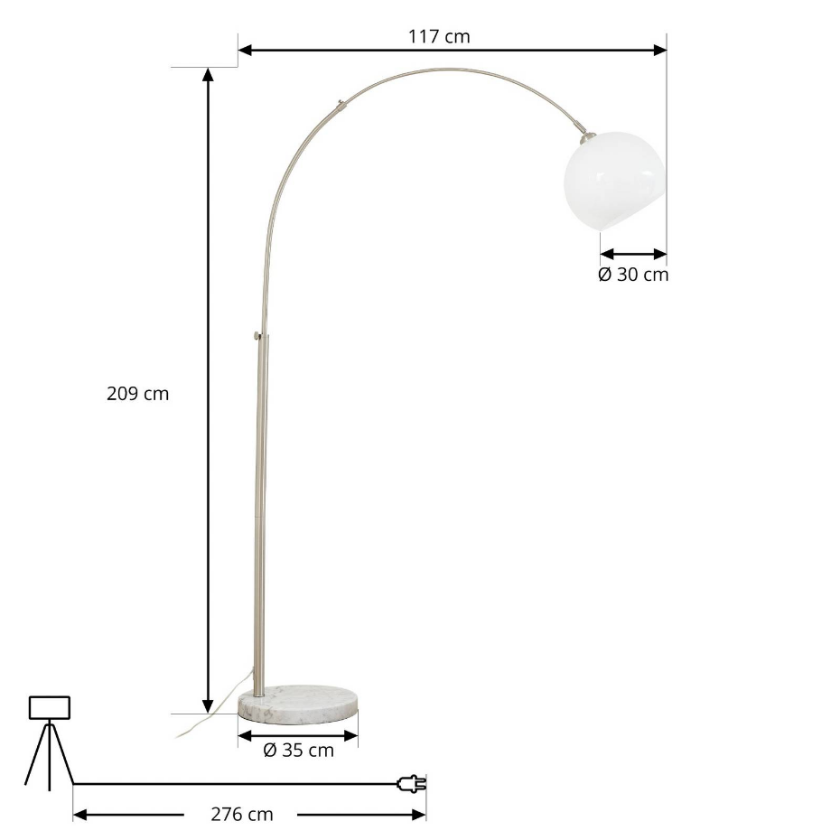 Lampadaire en métal moderne, Alverton