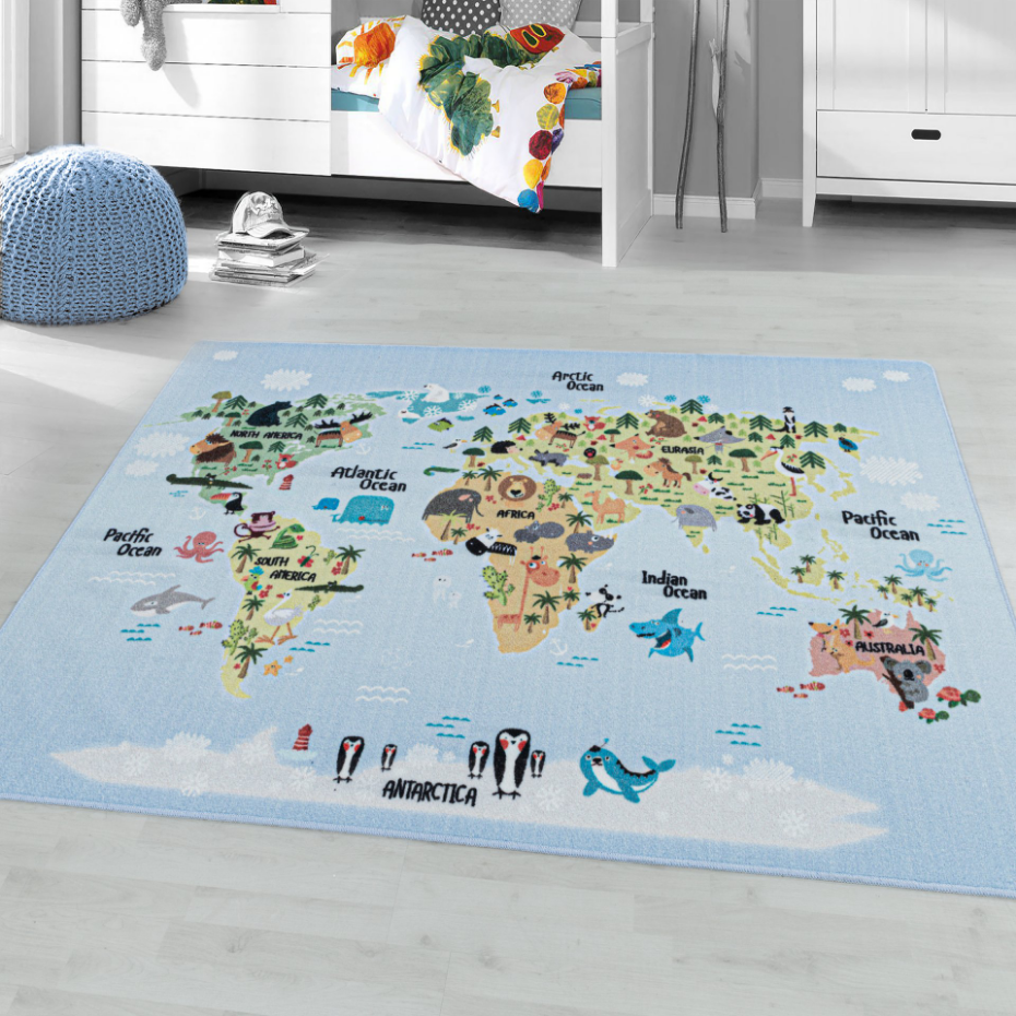 Tapis enfant carte du monde PLAY