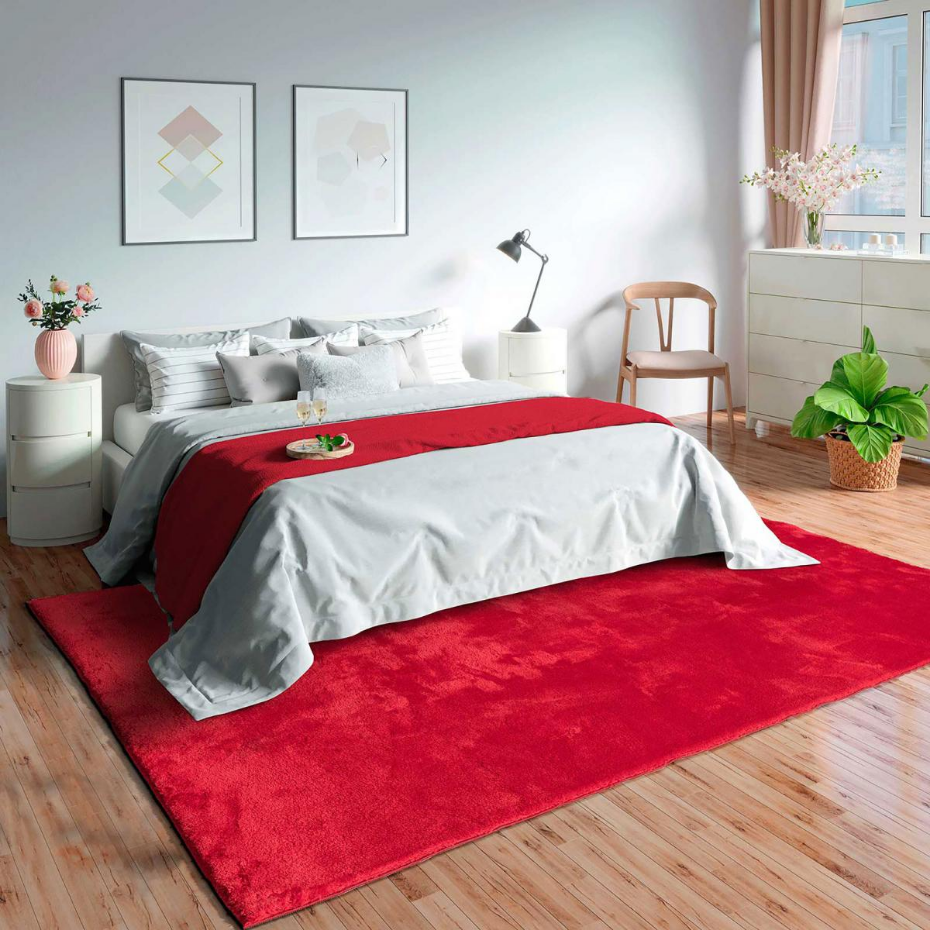 Tapis LYN10 LAVABLE uni, tapis shaggy à longs poils