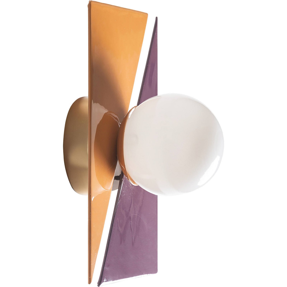 Applique murale design en fer et verre