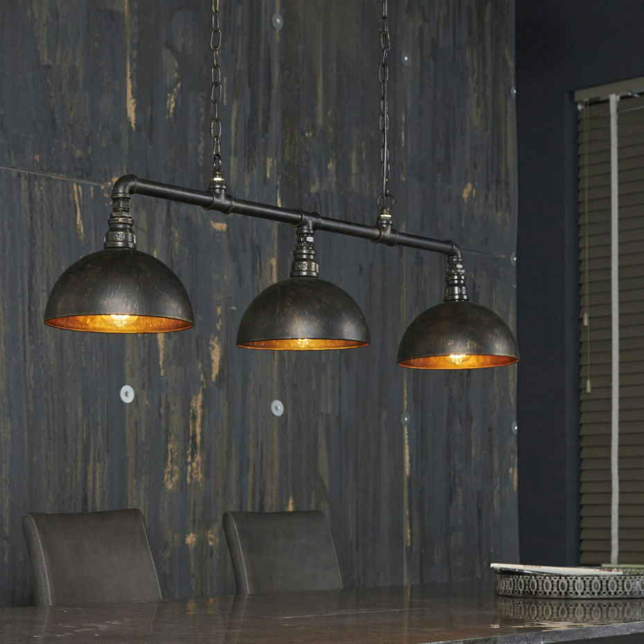 Suspension industrielle tuyau 3 demi-globes TRIBECA