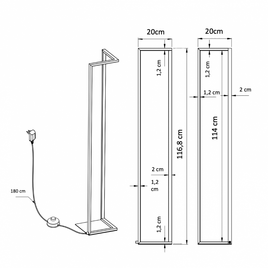 Lampadaire d'angle LED moderne - TIVOLI