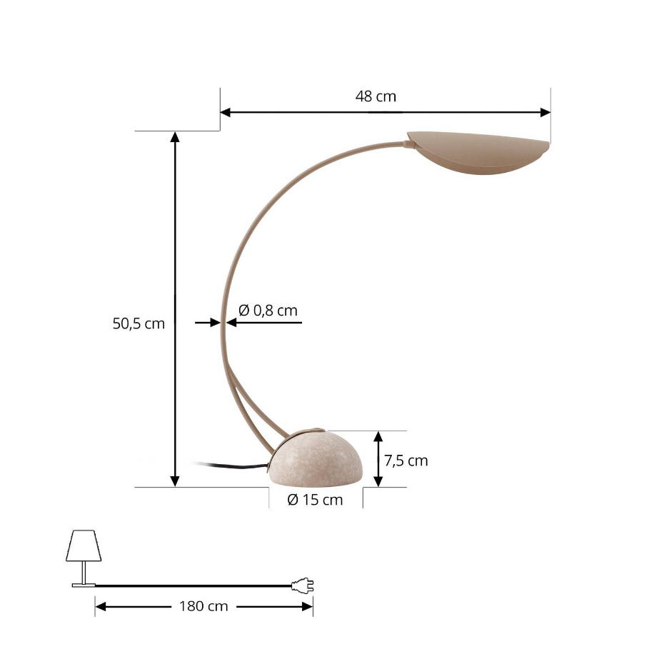 Lampe à poser en métal moderne, Rivera