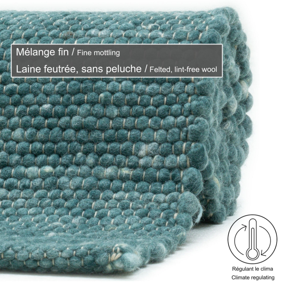 Tapis réversible en laine foulée tissé à la main aux couleurs vives - Alpen