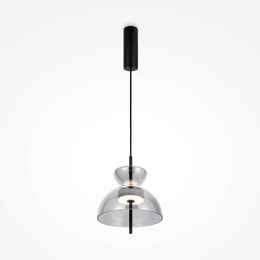 Suspension LED abat-jour en verre diabolo NORA