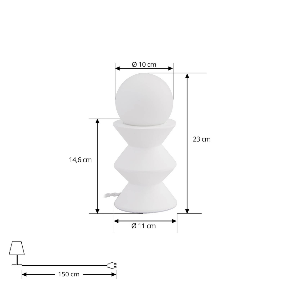 Lampe à poser en plâtre moderne, Nielson
