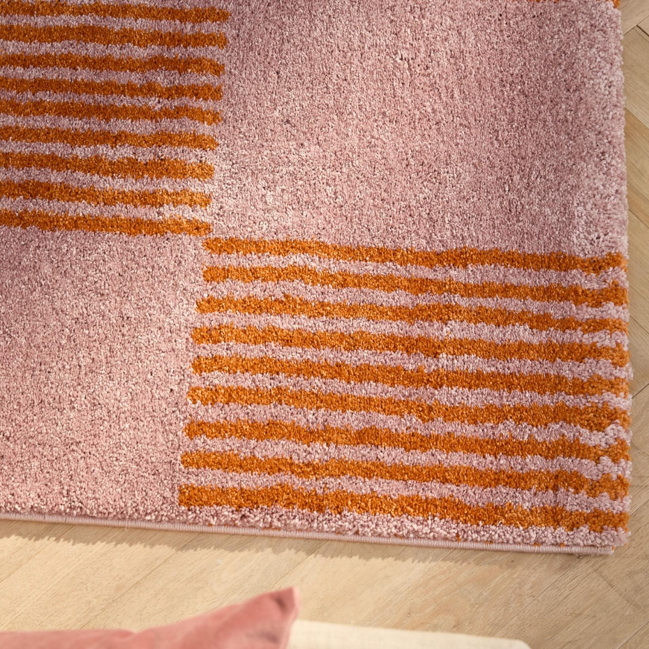 Tapis d'intérieur vintage à damier rayure GROOVY