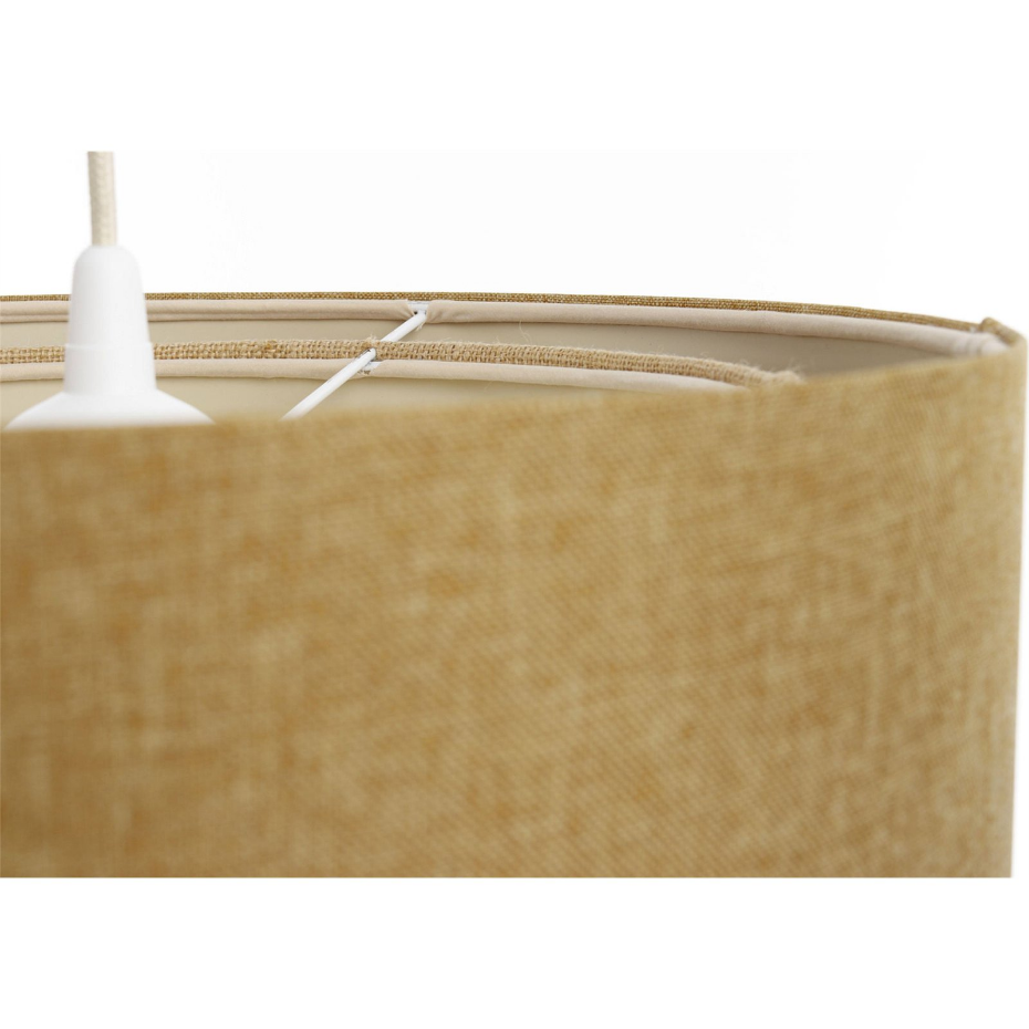 Suspension ronde en tissu et rotin Boho Elegant