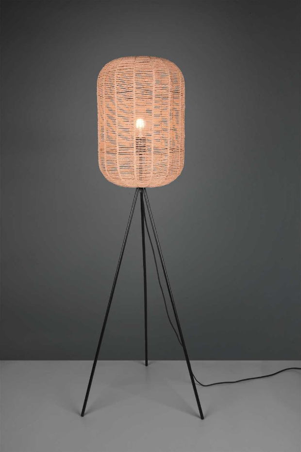 Lampadaire design en sisal bohème, RUNA