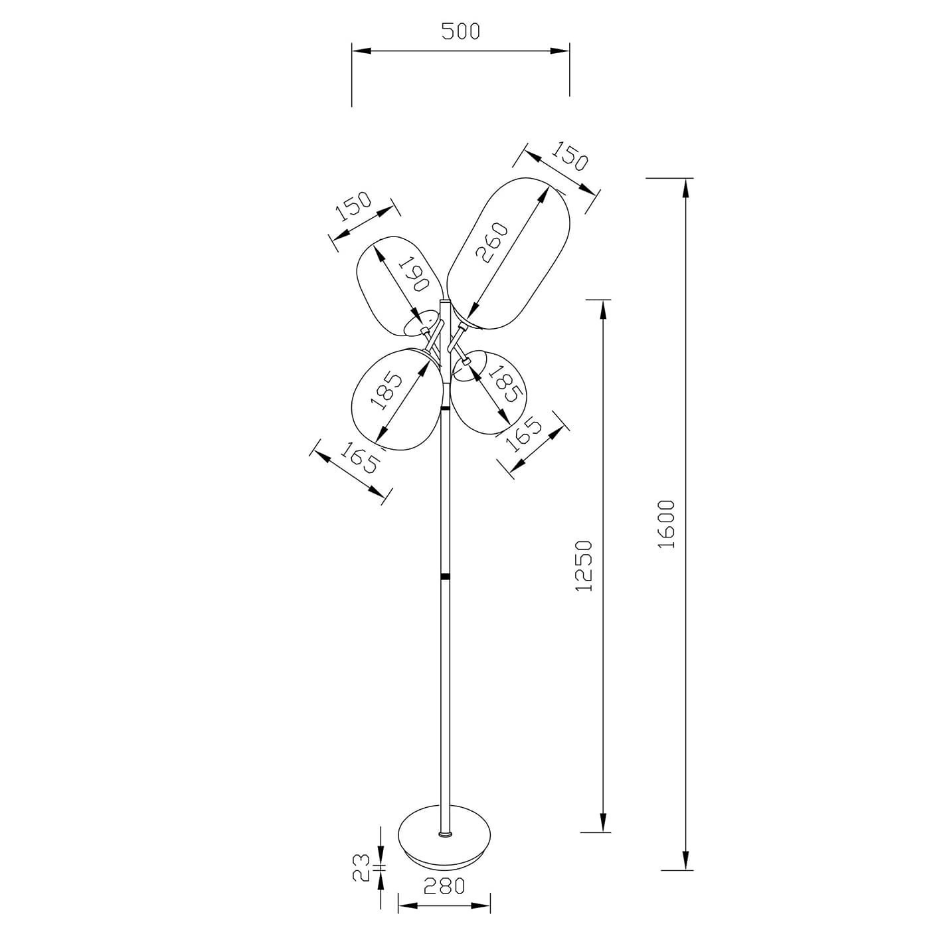 Lampadaire en verre et acier, BALLOON DANCE