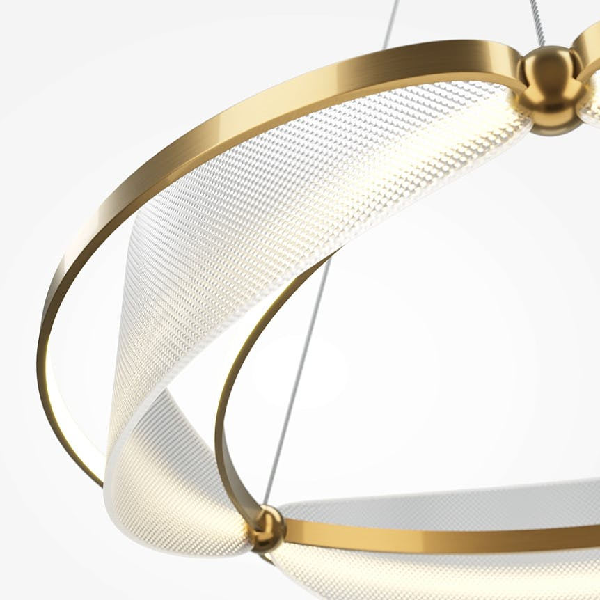 Suspension salon LED blanc & or - balance design AVA