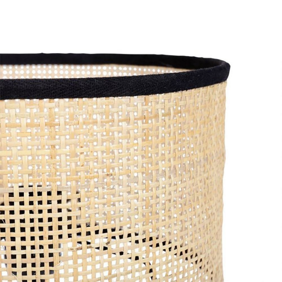 Lampe Métal Rotin Yuca Noir